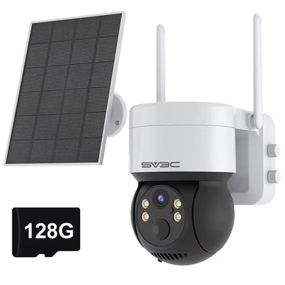 ICSEE Security Solar Camera Outdoor, Wifi Dome Camera with Solar Panel, Wireless IP CCTV, 7800Ma Rechargeable Battery