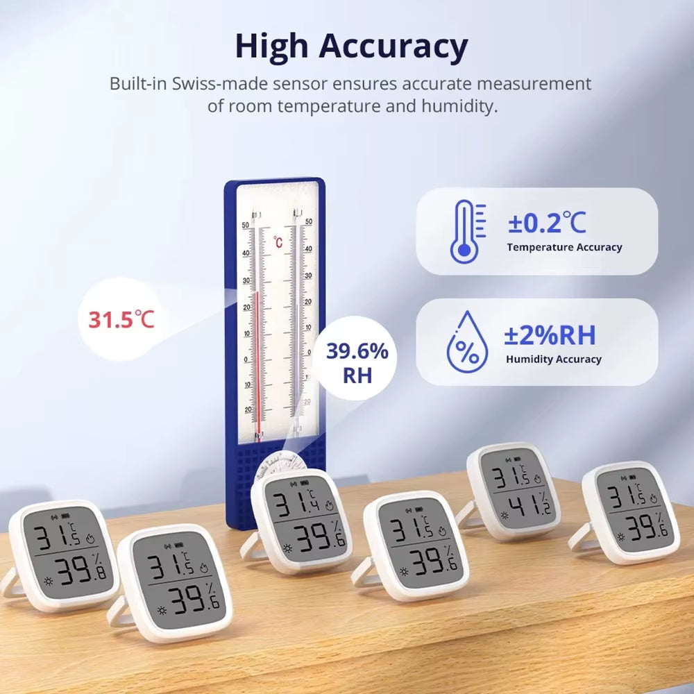 SNZB-02D Zigbee 3.0 Humidity Temperature Sensor LCD Screen Ewelink APP Real-Time Monitoring Work with Alexa Google Home